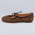 Jax & Bard Joliet women's ballet flat with bow in leopard haircalf, side view