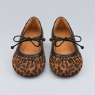 Jax & Bard Joliet women's ballet flat with bow in leopard haircalf, pair, front view