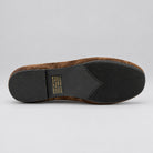 Jax & Bard Joliet women's ballet flat with bow in chocolate suede, bottom view of the sole