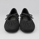 Jax & Bard Joliet women's ballet flat with bow in black suede, pair, front view