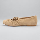 Jax & Bard Joliet women's ballet flat with bow in taupe suede, side view