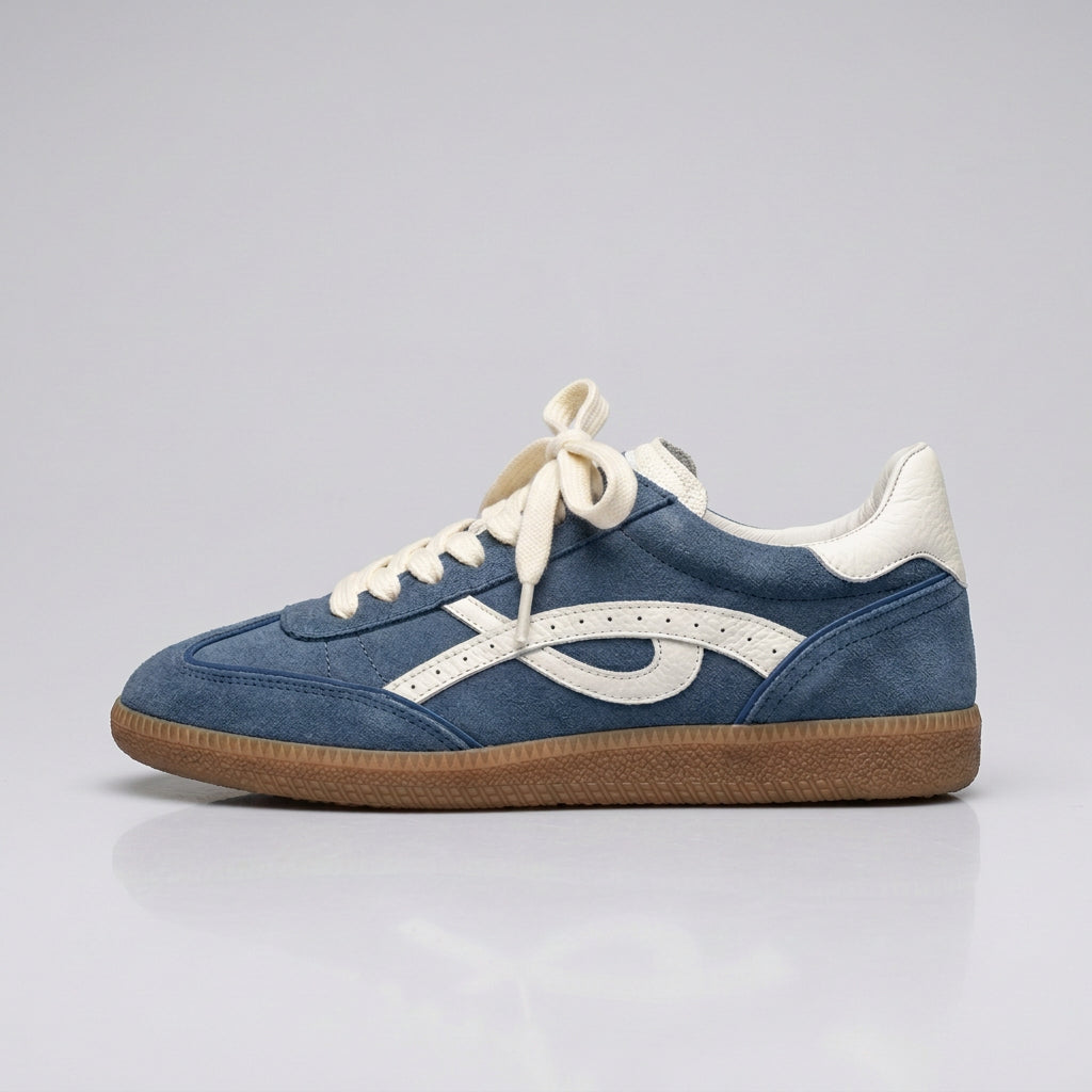 Vieux Desoto unisex retro sneaker in blue and white