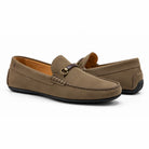 Pair of Vieux Bienville men's loafers in taupe nubuck